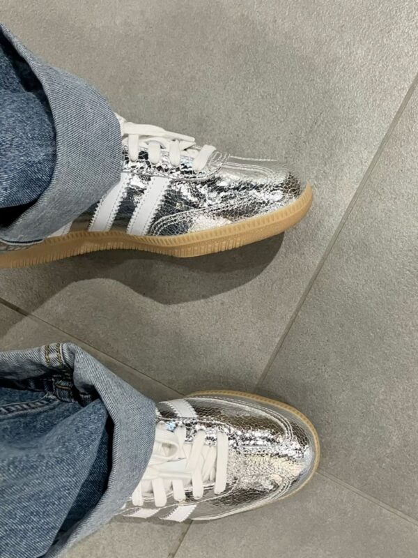 adidas Samba OG Trainers Silver Metalic White White - Imagen 2