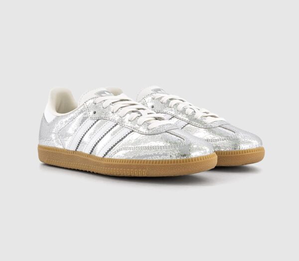 adidas Samba OG Trainers Silver Metalic White White - Imagen 3