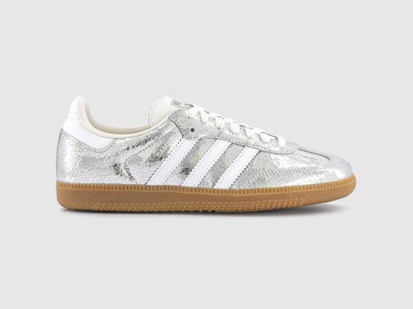 adidas Samba OG Trainers Silver Metalic White White