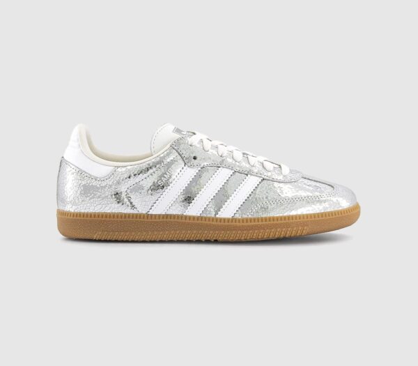 adidas Samba OG Trainers Silver Metalic White White