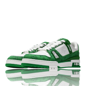 LV Trainer Low Monogram Denim White Green