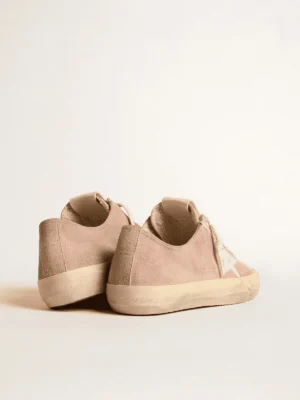 Golden Goose V-Star Pink Suede Cream Star