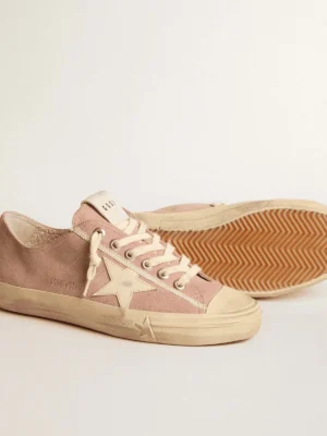 Golden Goose V-Star Pink Suede Cream Star