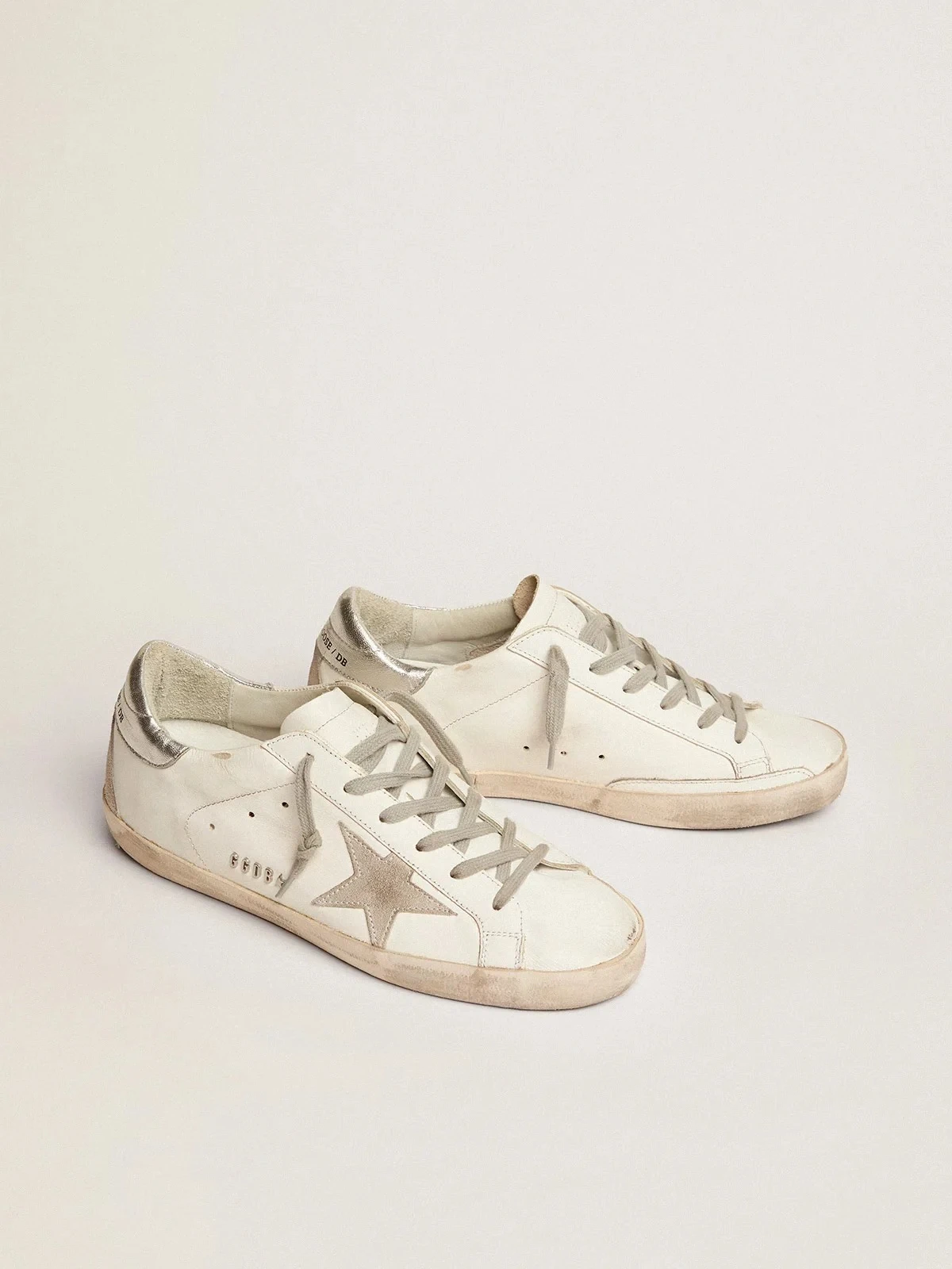 Golden Goose Super-Star Silver Heel Tab Stud Lettering