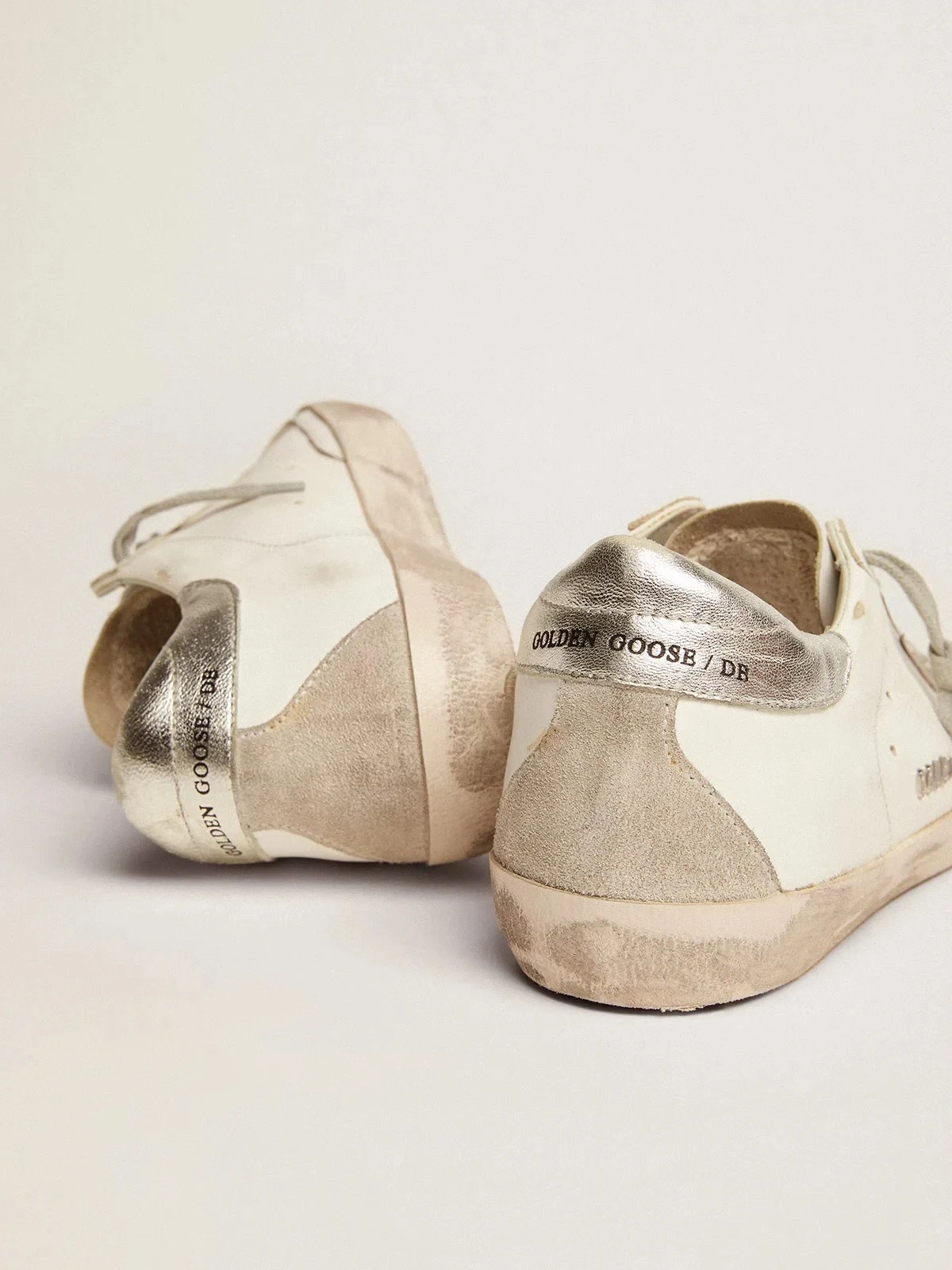 Golden Goose Super-Star Silver Heel Tab Stud Lettering