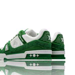 LV Trainer Low Monogram Denim White Green