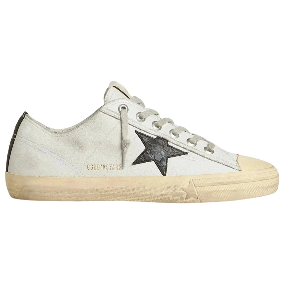 Golden Goose V-Star Black Crocodile Star