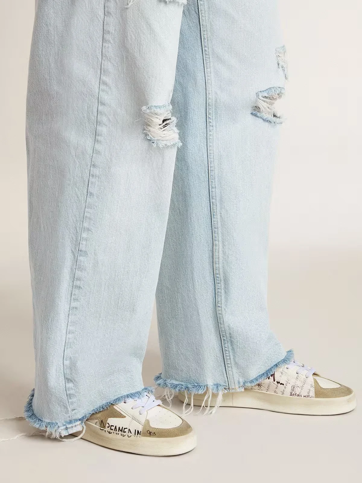 Golden Goose Stardan Lettering Ice Gray Star