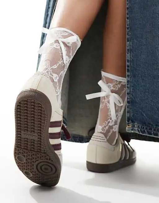 Adidas Samba OG Wonder White Maroon - Imagen 6