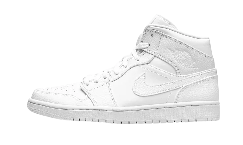 NIKE AIR JORDAN 1 MID TRIPLE WHITE