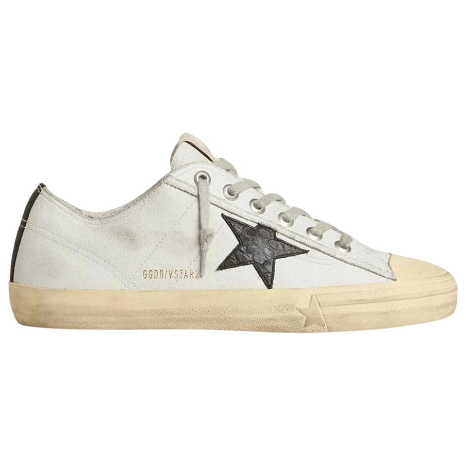 Golden Goose V-Star Black Crocodile Star