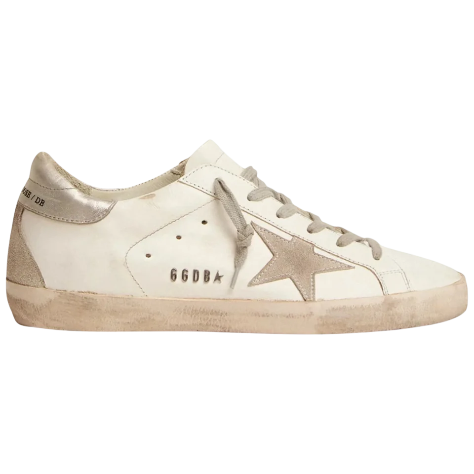 Golden Goose Super-Star Silver Heel Tab Stud Lettering