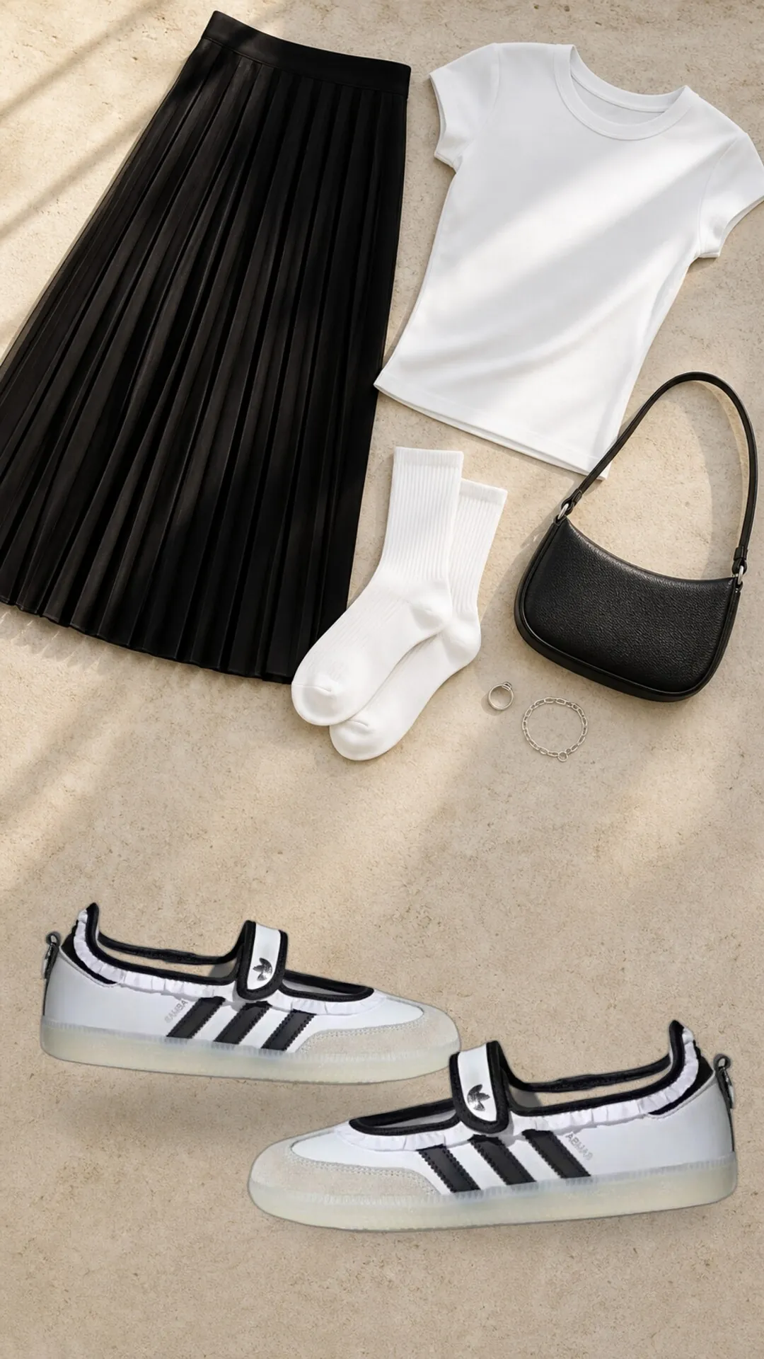 adidas Samba Jane Ruffle Pack White Black outfit image