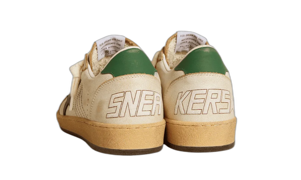 Golden Goose Ball Star Blanco Verde con Estrella Negra