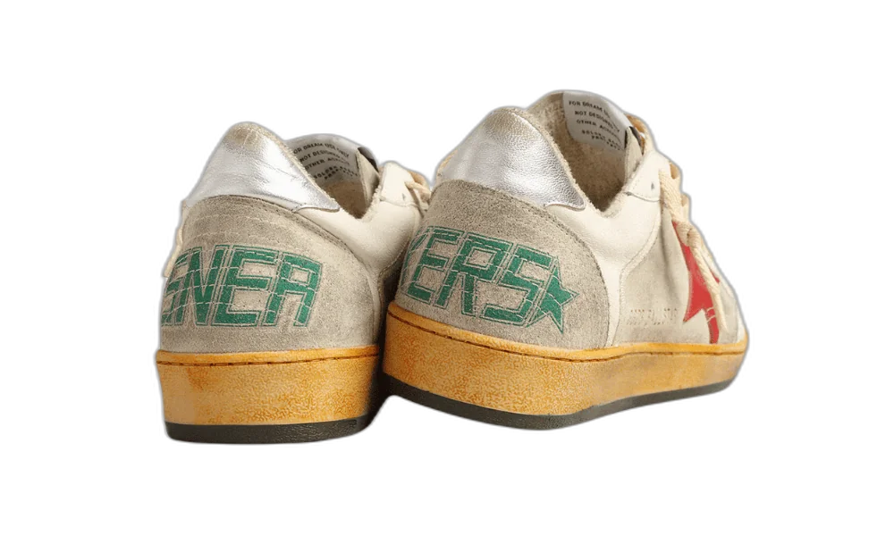 Golden Goose Ball Star Gris con Estrella Roja