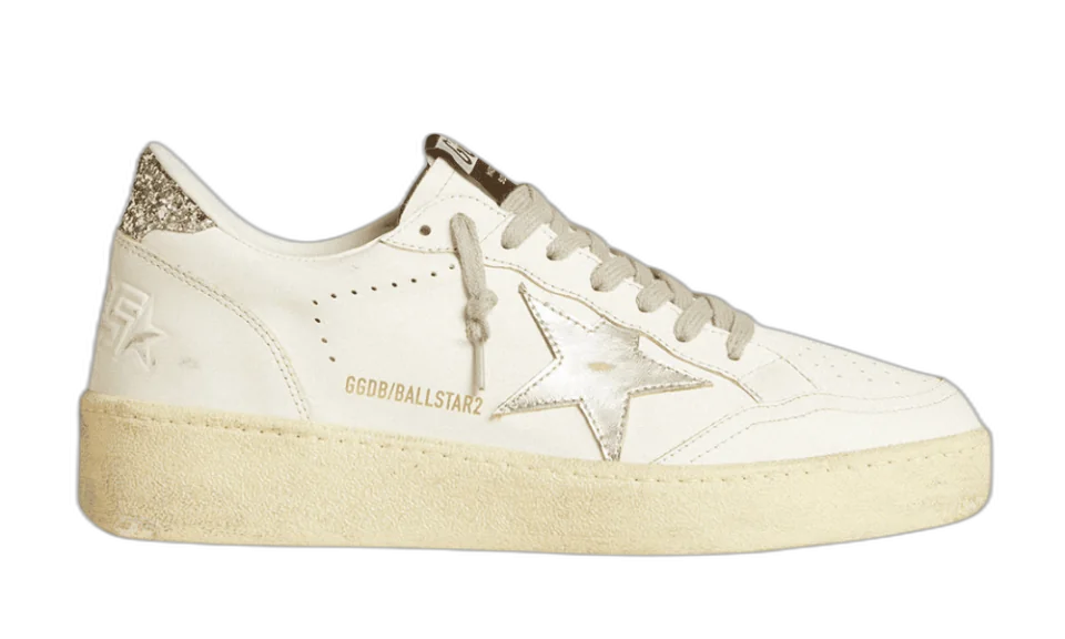 Golden Goose Ball Star 2 Blanco Plateado