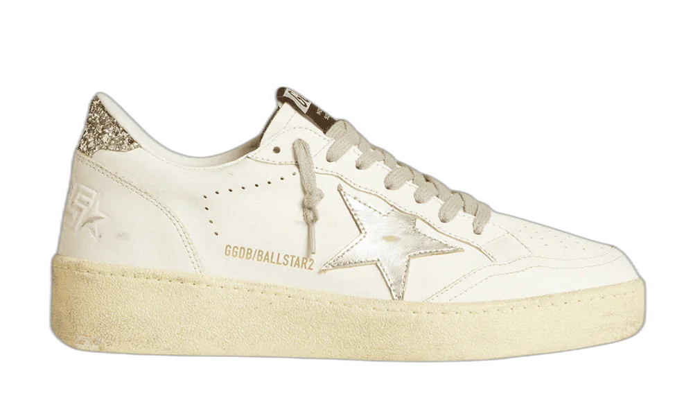 Golden Goose Ball Star 2 Blanco Plateado