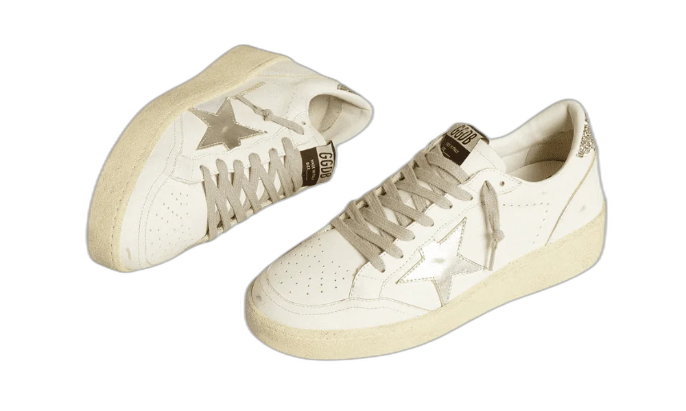 Golden Goose Ball Star 2 Blanco Plateado