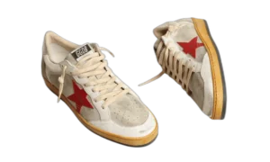 Golden Goose Ball Star Gris con Estrella Roja