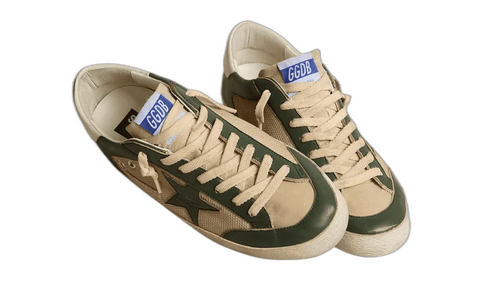 Golden Goose Super Star Blanco Crema con Verde