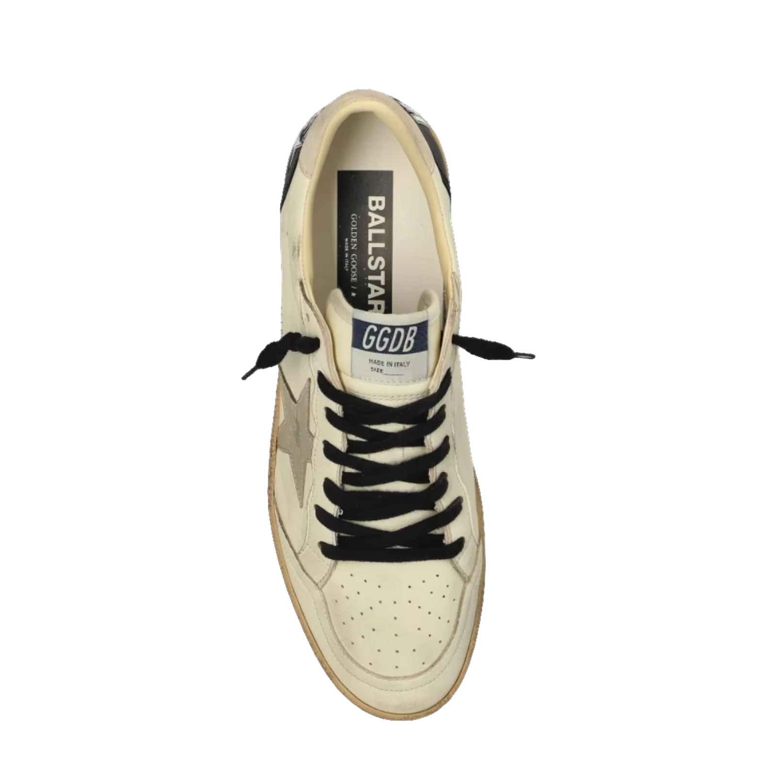 Golden Goose Ball Star Crema Estrella Plata