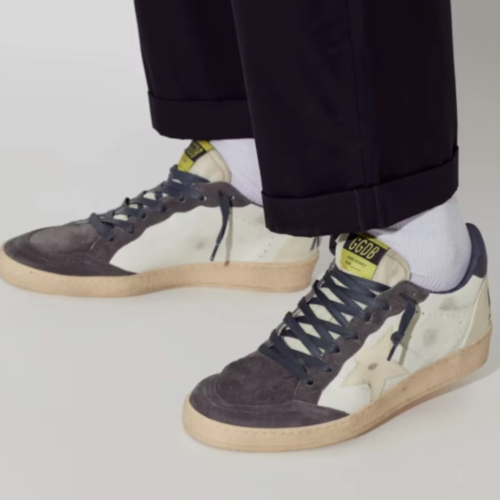 Golden Goose Ball Star Gris Estrella Crema